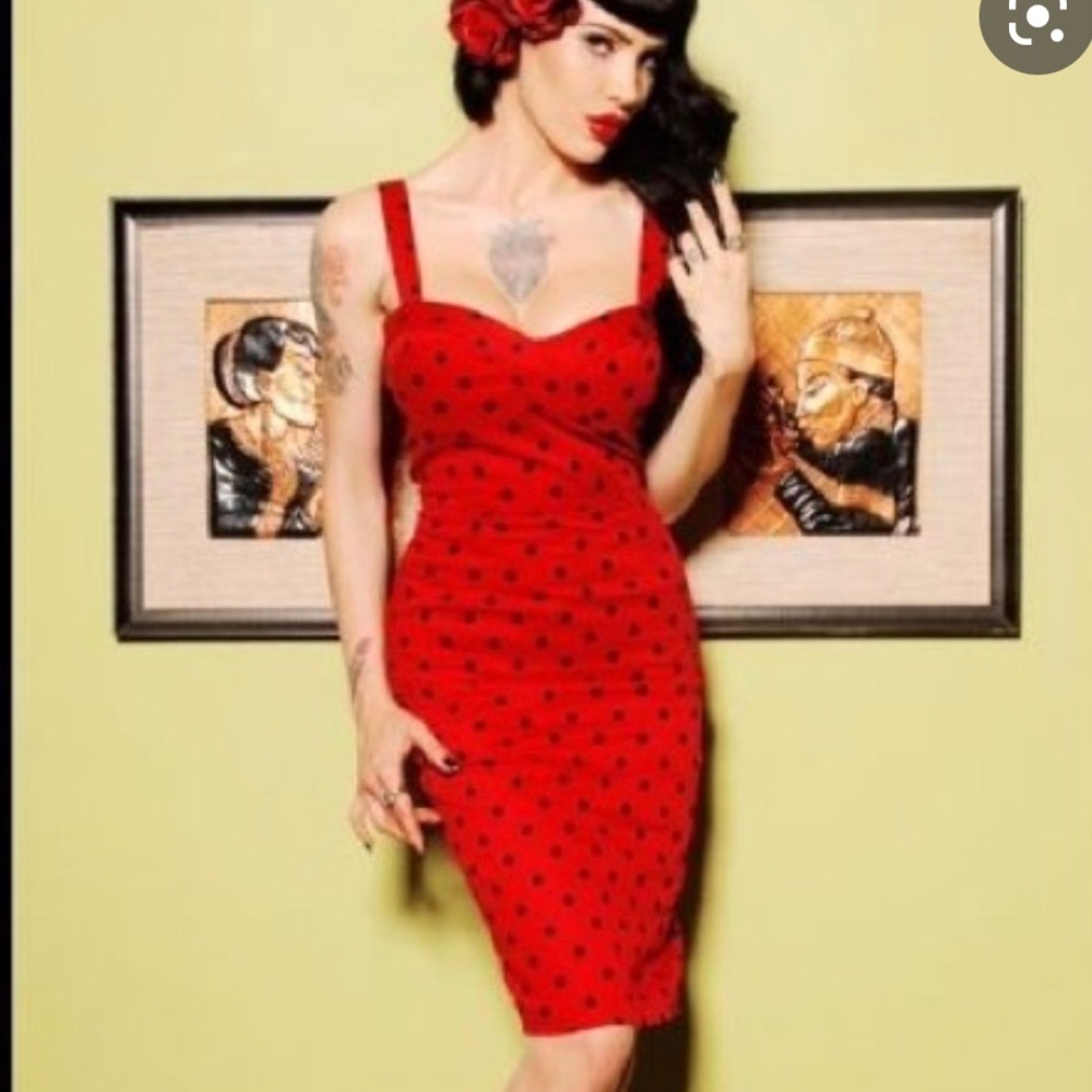Large red pinup dress